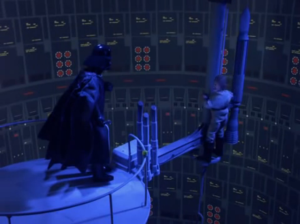 Vader: "No Luke. I am your father." Luke: "That's not true! That's impossible!" Vader: "And Princess Leia is your sister." Luke: "That's not true! That's...improbable." Vader: "And the Empire will be defeated by Ewoks." Luke: "That's...uh...very unlikely."